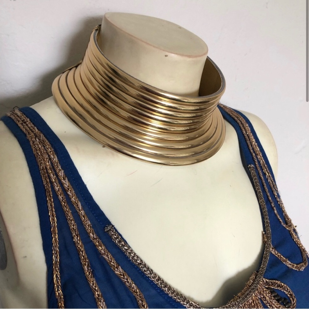 Cleopatra Golden Bib Collar Neck Rings Costume